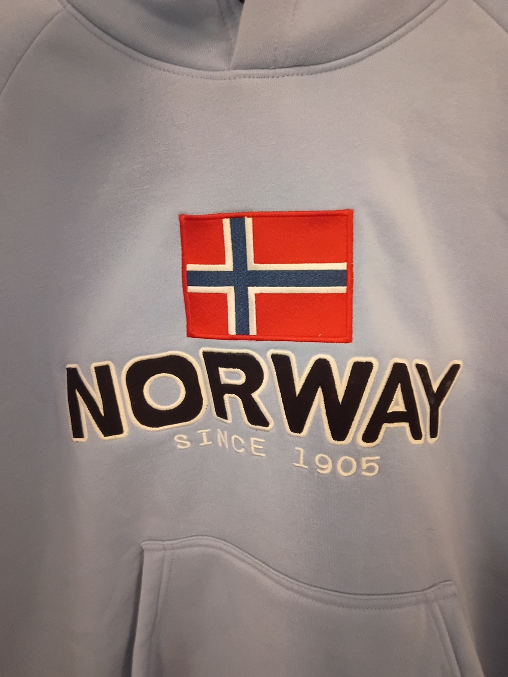 Norway Logo Light Blue Hoodie Sweatshirt - Picture 3 of 7